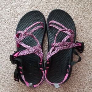 Pink and purple chacos size 4 kids/ 6.5 women's